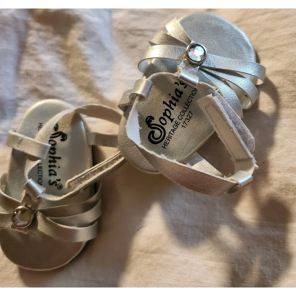 Silver Rhinestone Jewel Sandals‎ Fits 18inch American Girl Dolls